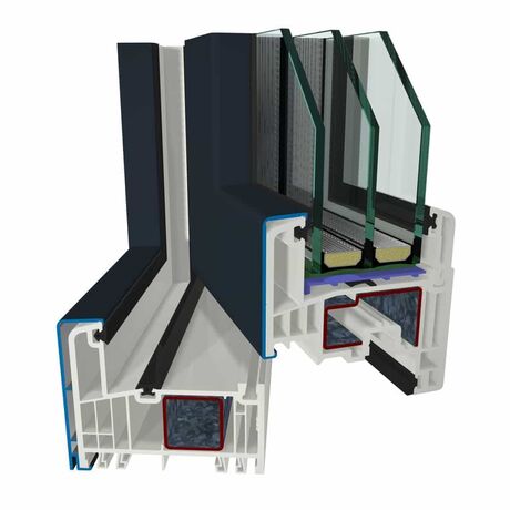 Gealan Kunststoff Aluminium Fenster Profilsystem: S9000-A (mit Alu-Schale)