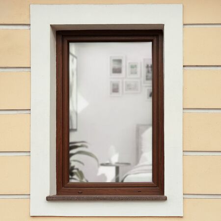 Bild Fensterbank mit Holzstruktur für Außen an Fenster Farbe angepasst