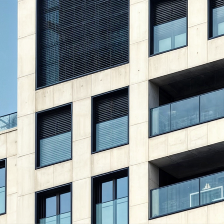 Bild Glasbarrieren für französischen Balkontüren im Hochhäuser