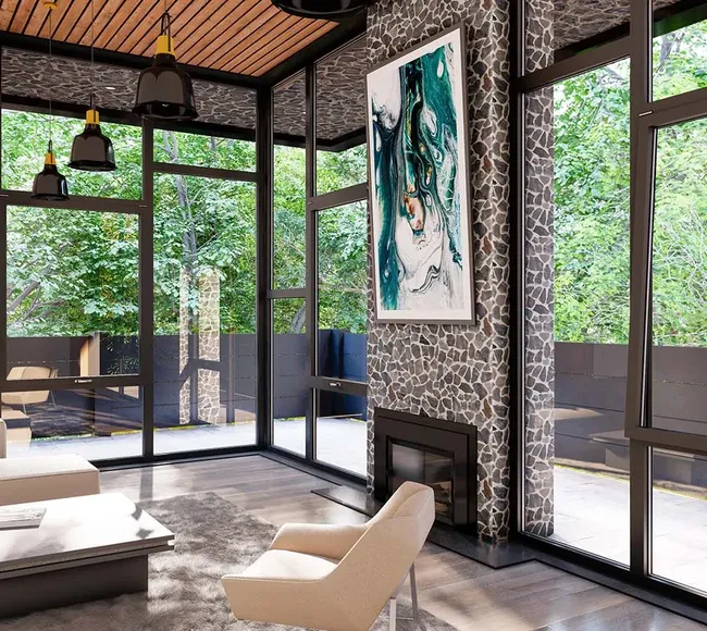 Bild Aluminium Fenster mit individuellem Design und Aufteilungen auf Kundenwunsch
