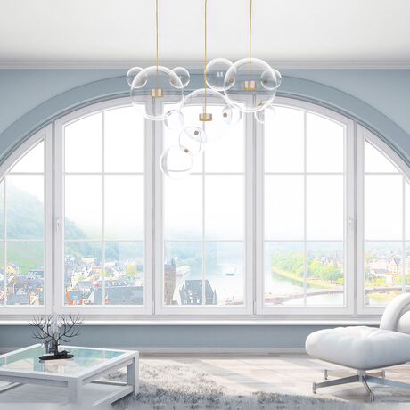 Bild Weiße Bogen Holzfenster mit Sprossen für Altbau in jedem Design für jeden Stil