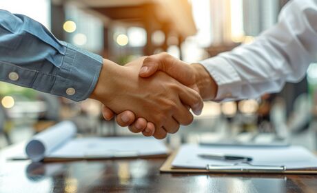 Bild Handshake, einfache und schnelle Transaktion, Bestellabwicklung und Lieferung nur mit uns