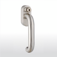 Bild Abschließbarer Fenstergriff GreenteQ-FG60-S-ER-Inox F1 Silber mit Schlüssel