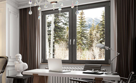 Bild Büro mit elegantem Kunststofffenster mit Aluminium Abdeckung außen