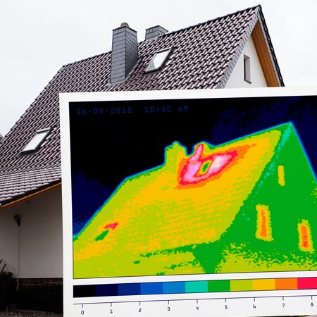 Bild Prüfung der Energieeffizienz von Fenster und Türen bei ganzem Haus