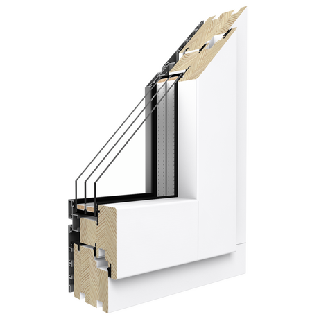 Drutex Holz Aluminium Balkontür Profilsystem: Duoline-88 (Kiefer) Drutex Holz Aluminium Balkontür Profilsystem: Duoline-88 (Kiefer)
