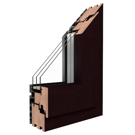 Drutex Holz Aluminium Balkontür Profilsystem: Duoline-78 (Meranti) Drutex Holz Aluminium Balkontür Profilsystem: Duoline-78 (Meranti)