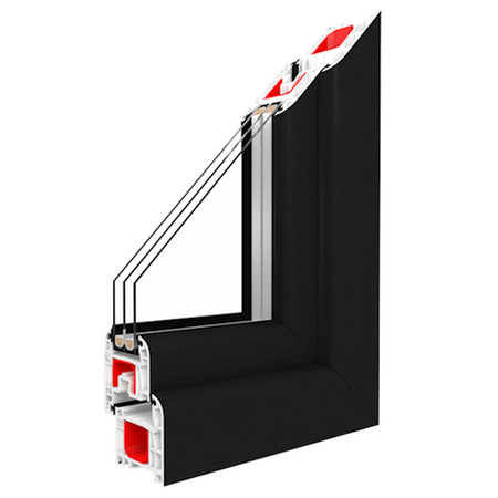 Bild Kunststofffenster Iglo Light mit schmalen Profile in Farbe Anthrazitgrau