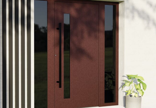 Bild Aluminium Türen mit Seitenteilen von FM mit verschiedenen Farben