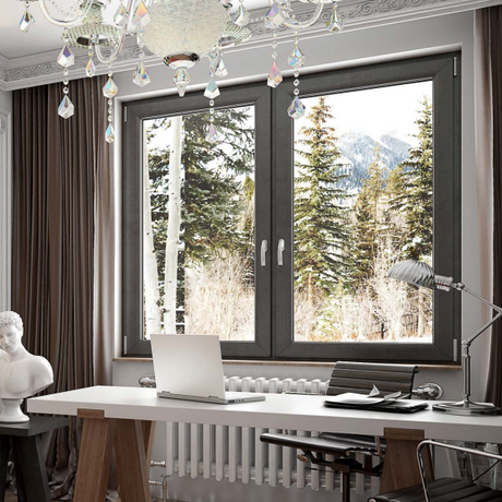 Bild Büro mit elegantem Kunststofffenster mit Aluminium Abdeckung außen