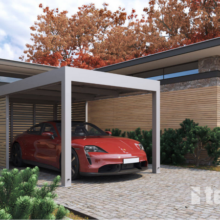 Bild Carport mit Seitenteilen mit Lamellen in modernem Design