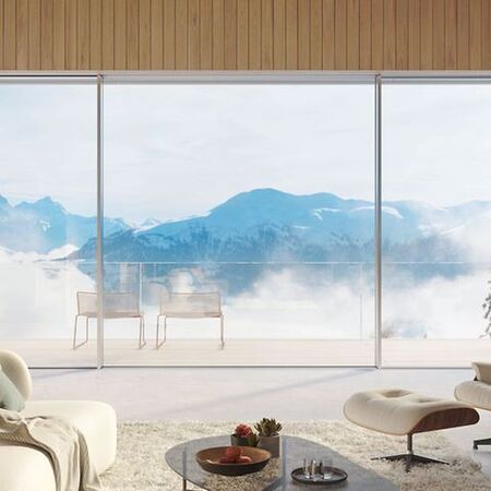 Bild Rahmenlose Panorama Fenster für Balkon oder Terrasse mit Ausblick