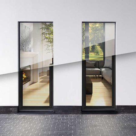 Bild Haus mit Bodentieffenster mit quadratische Profilen Gealan Kubus
