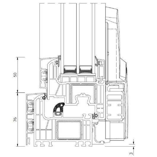 Drutex Kunststoff Aluminium Hebe-Schiebetür Profilsystem: Iglo HS ALUCOVER