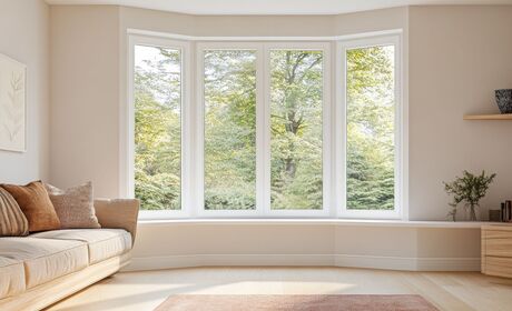 Bild schlichte große Erkerfenster