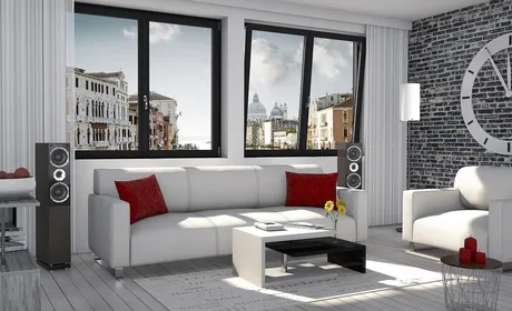 Bild Zweiflügelige Kunststoff Fenster mit Griff in der Mitte auf Stulp in Salon