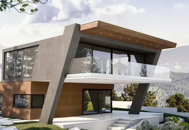Bild Haus mit moderner Ästhetik und großen Fenster und Türen von Drutex