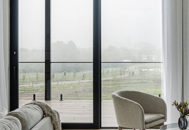 Bild Gemütlicher Wohnzimmer mit Terrasse und Schiebetür Smart Slide von Aluplast