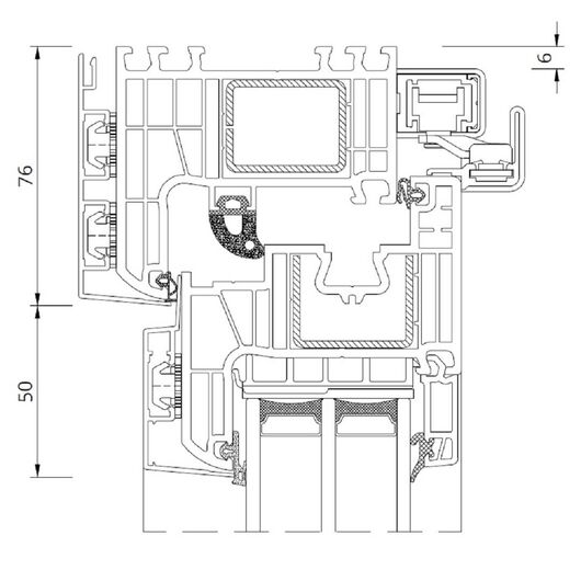 Drutex Kunststoff Aluminium Hebe-Schiebetür Profilsystem: Iglo HS ALUCOVER