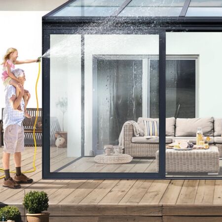 Bild Verglasung mit Bioclean Fensterglas leicht zu reinigen für alle Systeme inklusiv Wintergarten Systeme