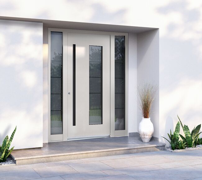 Bild Moderne Haustür mit Seitenteilen und originalen Design von Inotherm