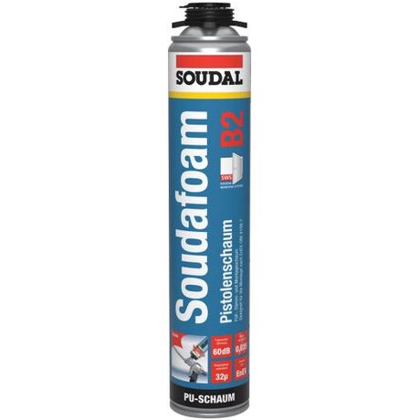 Soudal Soudafoam Gun B2 750 ml – PU-Pistolenschaum für Fenster, Türen und Hohlräume Soudal Soudafoam Gun B2 750 ml – PU-Pistolenschaum für Fenster, Türen und Hohlräume