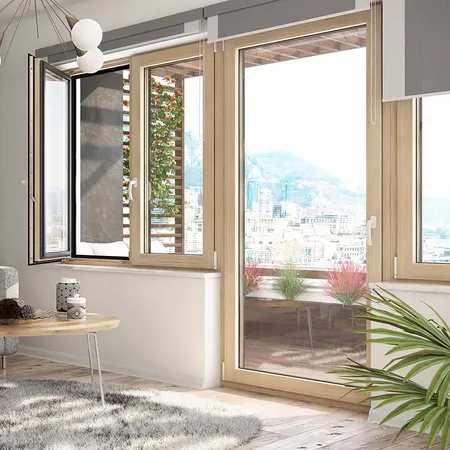 Bild Holz- Aluminium Balkontür und Fenster Duoline 88 von Drutex