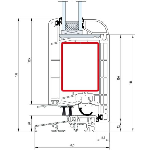 Gealan Kunststoff PSK-Tür Profilsystem: S8000