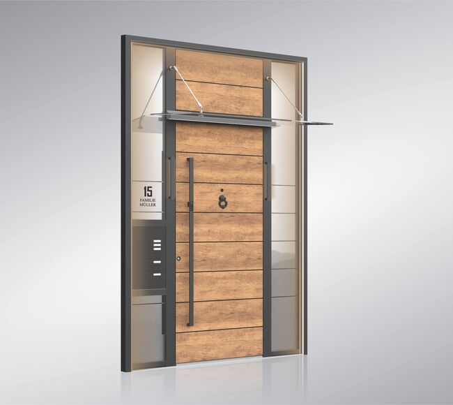 Bild Inotherm Aluminium Haustür mit originalem Holz Design und Farben Modell AGE 1011