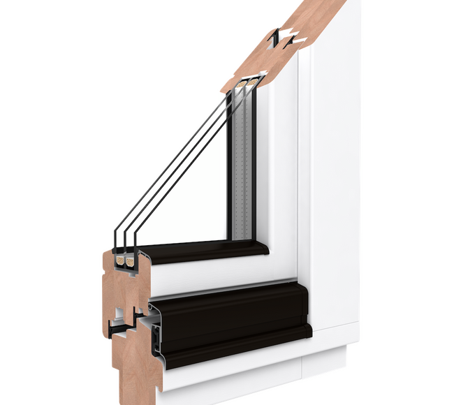 Bild Holz Fenster aus Meranti in Farbe Weiß mit 3-Fach Verglasung, Profile Softline 78 von Drutex