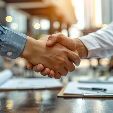 Bild Handshake, einfache und schnelle Transaktion, Bestellabwicklung und Lieferung nur mit uns