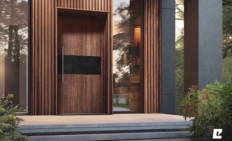 Bild moderne Haustür in eleganter Holzoptik