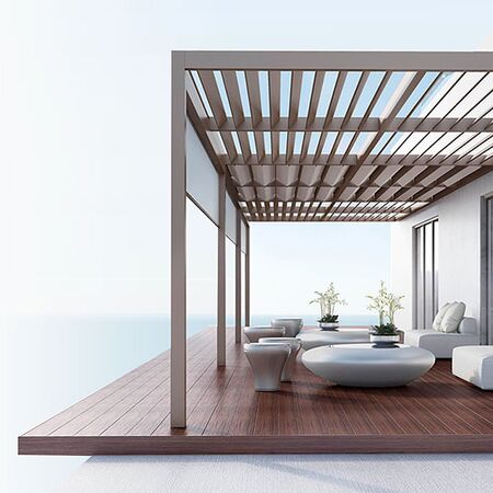 Bild Individuelle Auswahl der Farben für Pergola kann man an Haus anpassen