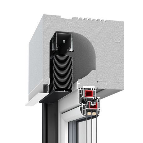 Drutex Aluminium Aufsatzraffstore Profilsystem: ZF-S Kastenhöhe 308mm, Tiefe 365mm Drutex Aluminium Aufsatzraffstore Profilsystem: ZF-S Kastenhöhe 308mm, Tiefe 365mm