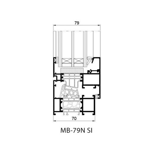 Aluprof Aluminium Fenster Profilsystem: MB-79N SI Aluminium Fenster MB-79N 90012-002