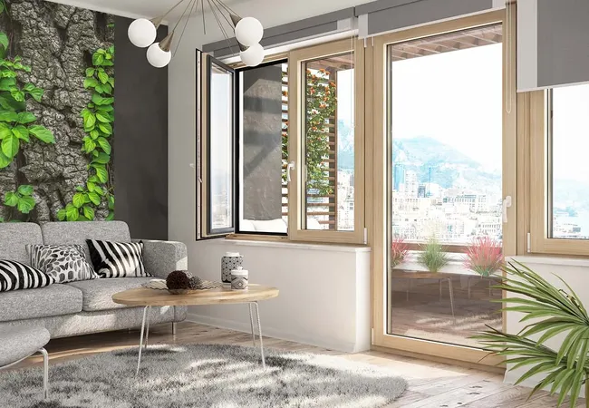 Bild Holz- Aluminium Balkontür und Fenster Duoline 88 von Drutex