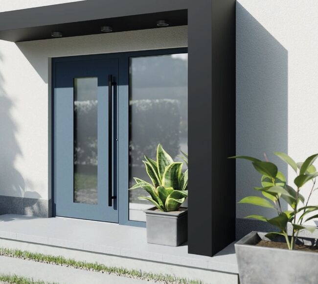 Bild Aluminium Türen mit Seitenteilen von FM mit verschiedenen Farben