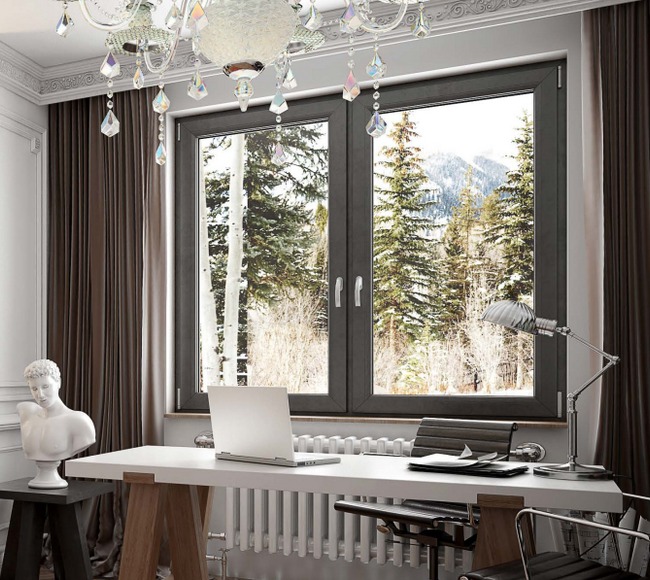 Bild Büro mit elegantem Kunststofffenster mit Aluminium Abdeckung außen