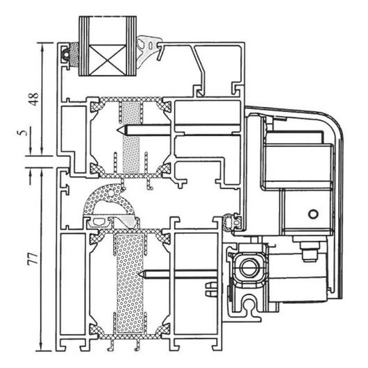 Drutex Aluminium PSK-Tür Profilsystem: MB-70 HI Drutex Aluminium PSK-Tür Profilsystem: MB-70 HI