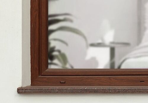 Bild Fensterbank mit Holzstruktur für Außen an Fenster Farbe angepasst