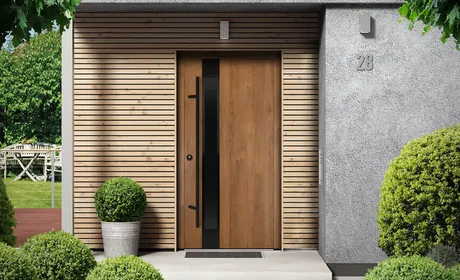 Bild Moderne Haustür mit Holzdekor für modernes Haus