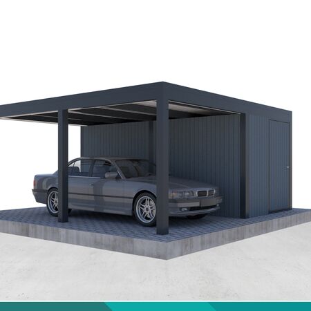Bild Carport mit Seitenteilen und Raum