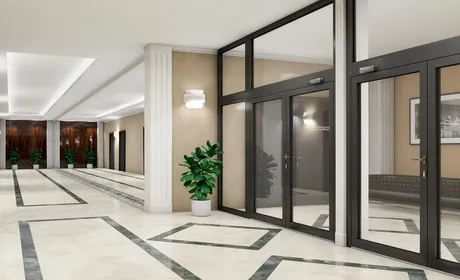 Bild moderne Brandschutztür aus Glas