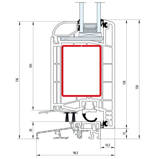 Gealan Kunststoff PSK-Tür Profilsystem: S8000