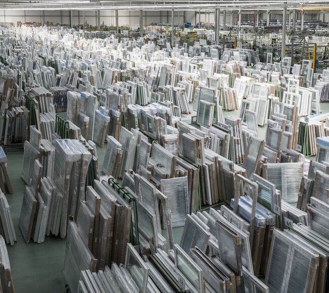 Bild Lager der Kunststofffenster von Drutex