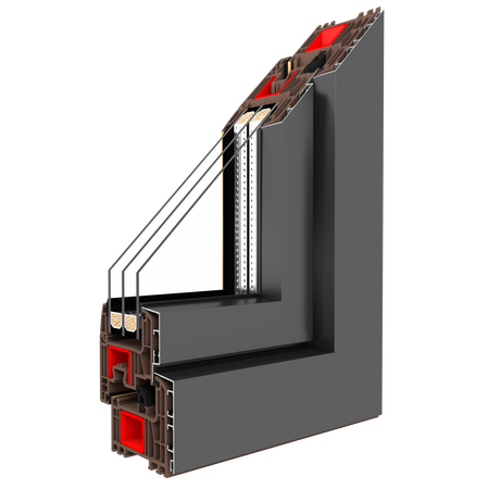 Bild Neue Kunststofffenster von Drutex mit Aluminium Abdeckschalle von Außen Iglo Energy Alu Cover