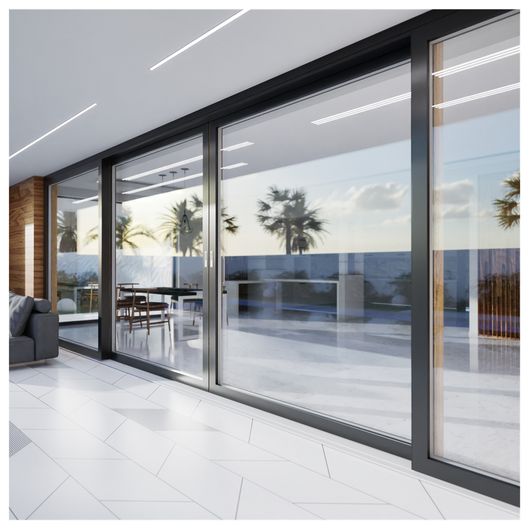Drutex Kunststoff Aluminium Hebe-Schiebetür Profilsystem: Iglo HS ALUCOVER