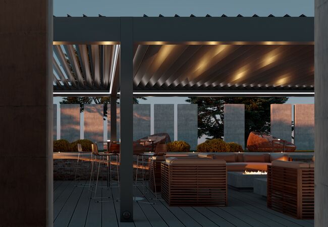Bild Pirnar Ultra Ambient Pergola für großen Terrasse bei modernen Häuser