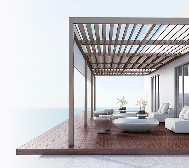 Bild Individuelle Auswahl der Farben für Pergola kann man an Haus anpassen