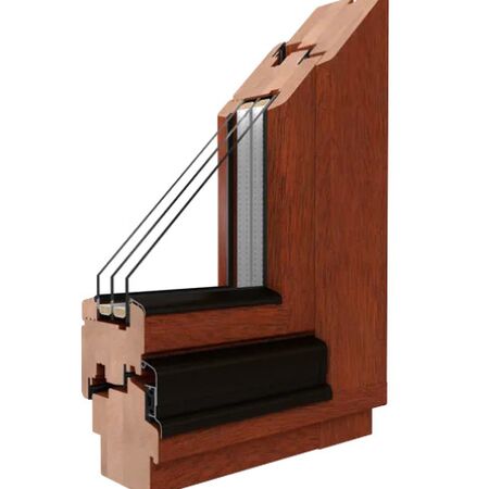 Bild Holz Fenster aus Meranti mit 2-Fach Verglasung, Profile Softline 68 von Drutex